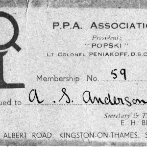 Adam Anderson's PPAA membership (front)