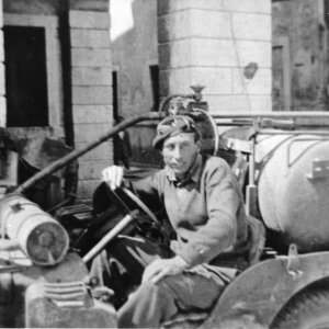 Mick Hubbard (in flamethrower jeep)