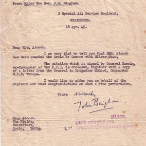 J. Alcock (award notification)