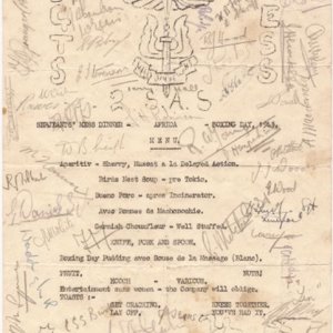 2 SAS menu Boxing Day 1943