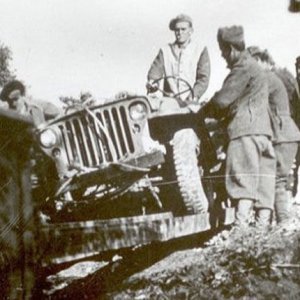 A. Lassen (in jeep)