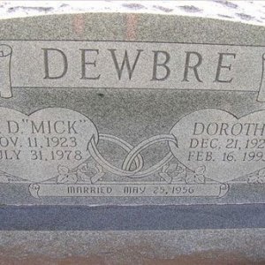 Milton D. Dewbre (grave)