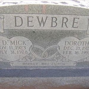 Milton D. Dewbre (grave)