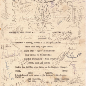 2 SAS Boxing Day 1943 menu