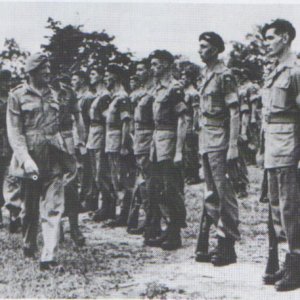 15 (GB) Bn being inspected by FMar.Auchinleck,1945