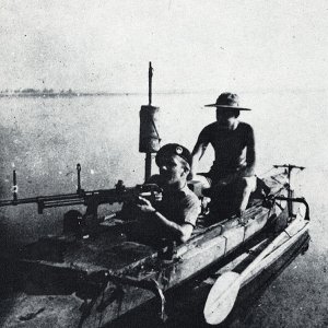 Metal Canoe on Irrawaddy River, Burma