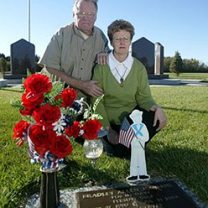 B. Jondahl's parents at his grave