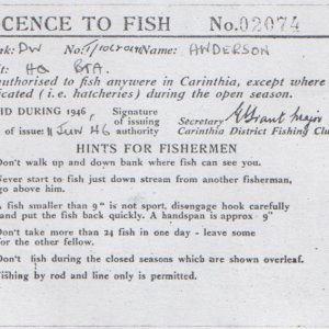 Adam Anderson's fishing permit