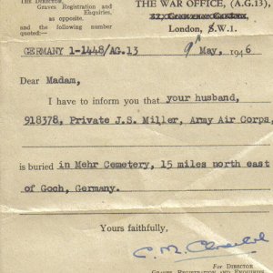 J. Miller (burial notice)