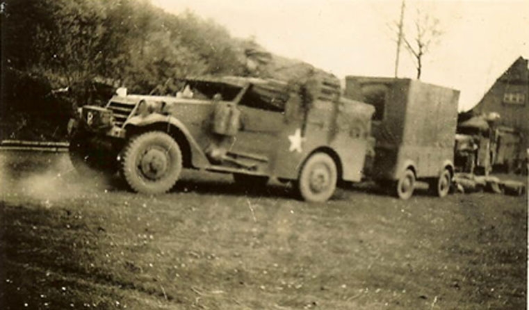 A Squadron scout car and trailer