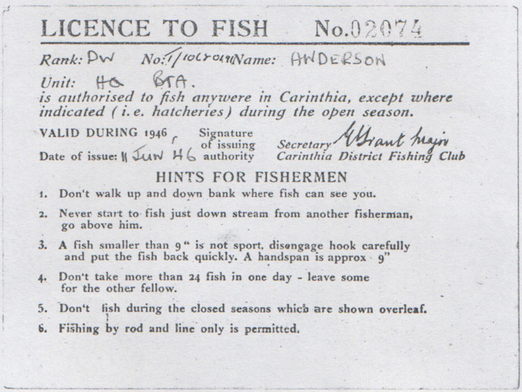 Adam Anderson's fishing permit