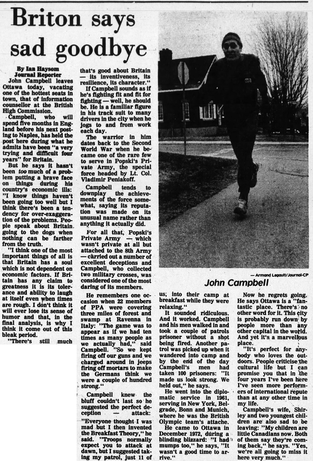 J. Campbell Newspaper Article