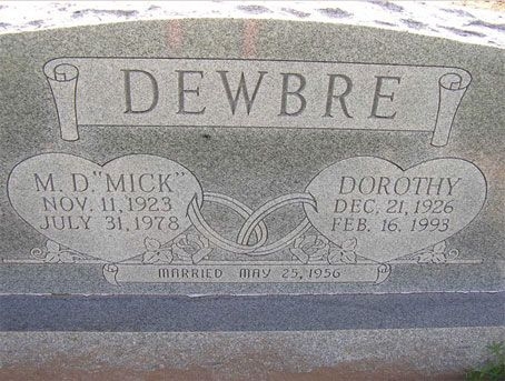 Milton D. Dewbre (grave)