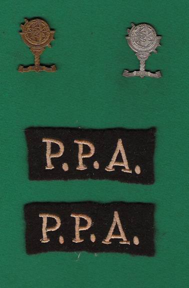 PPA cap and shoulder badges