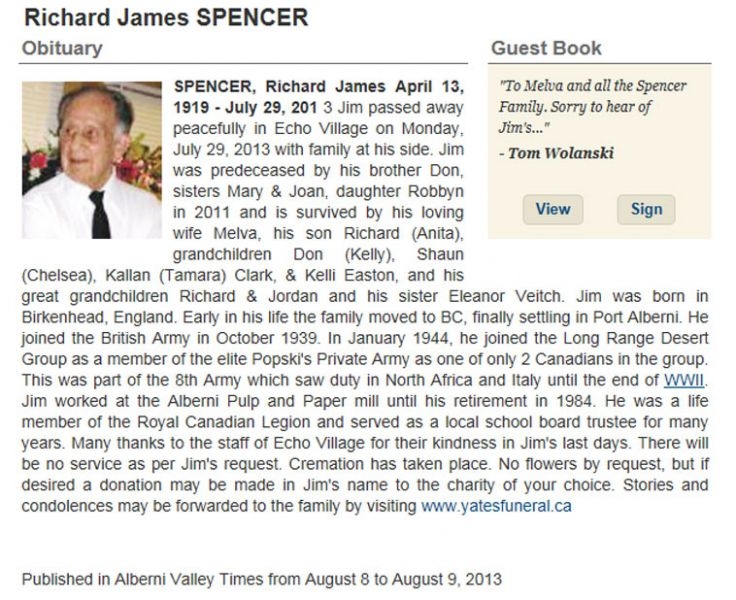 Richard Spencer (obituary)